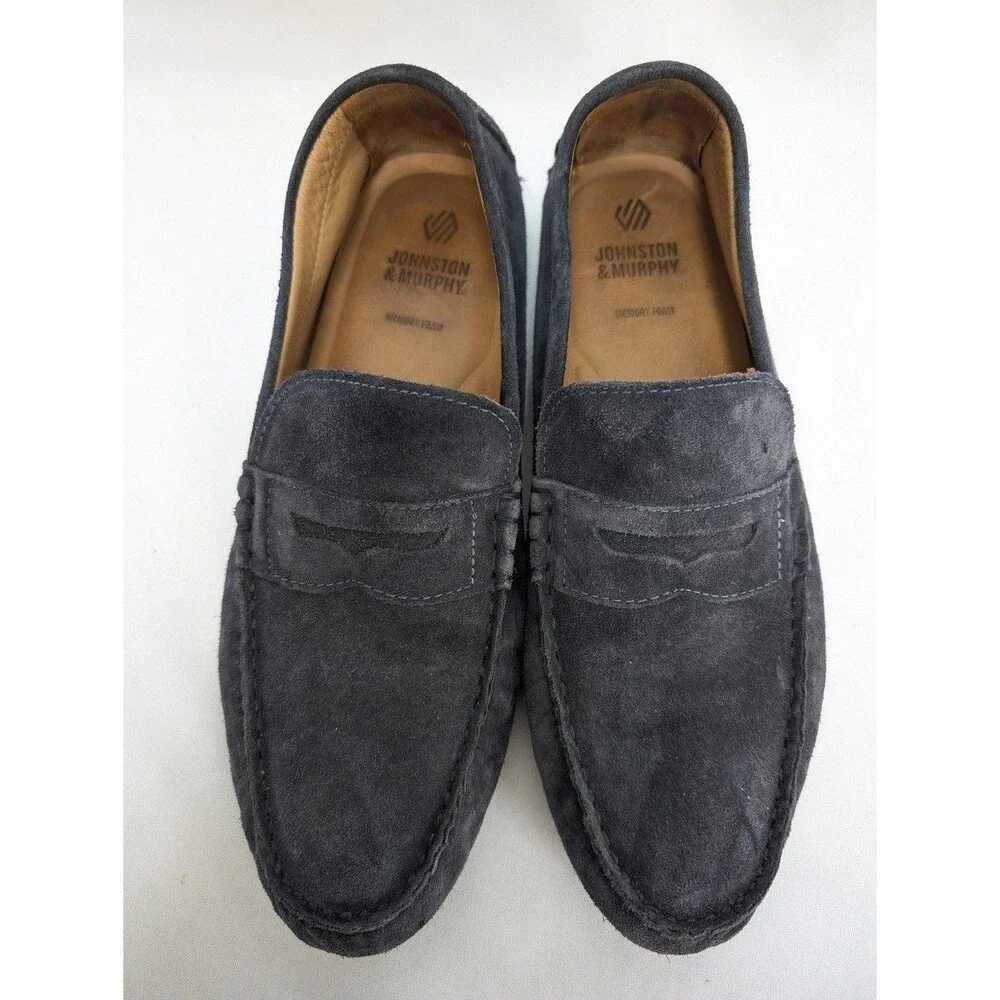 Johnston Murphy Men’s Blue Suede Penny Driving Loafers Shoes Sz 11 Brazil - Picture 3 of 10